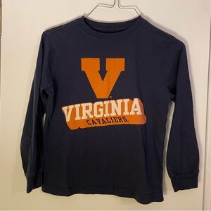 University of Virginia Cavaliers Navy Long-Sleeve Kids Tee with Orange V Logo